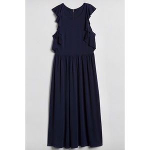 NWT Fit & Flare MIDI Ruffle Sleeve Dress